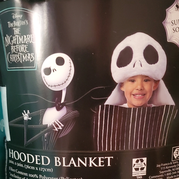 NWT THE NIGHTMARE BEFORE CHRISTMAS JACK KIDS BLANKET - Picture 7 of 7